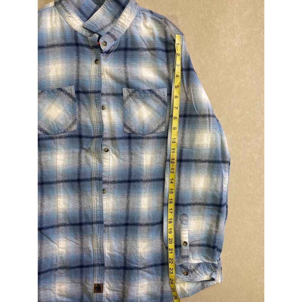 Legendary Whitetails Blue Plaid Flannel Shirt Mens Long Sleeve POLW-1543
